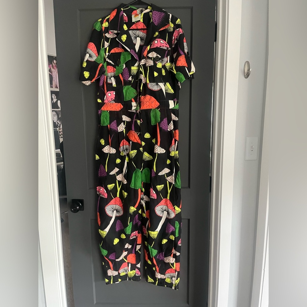 Farm Rio Jumpsuit with mushroom details
